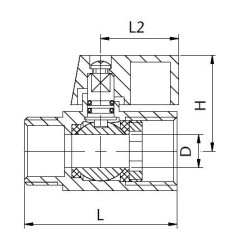 VANNE A SPHERE SERIE MINI M/F LEVIER NOIR 3/4”