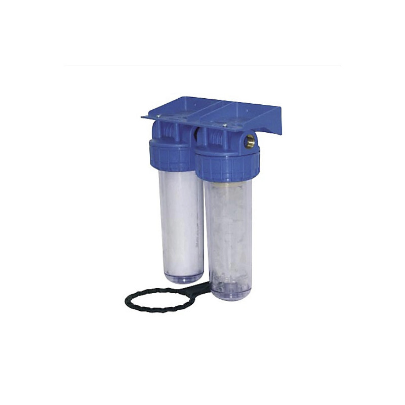 DOUBLE FILTRE ANTI-CALCAIRE COMPLET 10" - 3/4