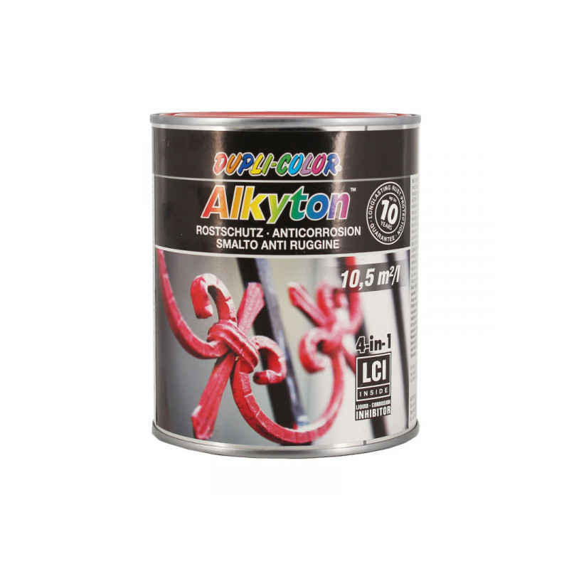 POT DE PEINTURE ANTICORROSION ROUGE - RAL 3020 ALKYTON - DUPLICOLOR - POT DE 750 ML