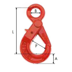 Crochet de levage V.A. IDMAT à œil 5,3T pour chaîne 13 mm_ref CSAOL5300-1