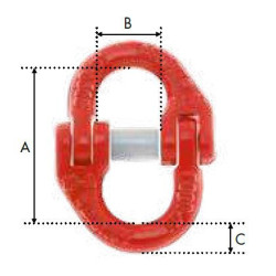 Maillon de jonction IDMAT avec bague pour chaîne Ø10mm_ref MJ010-1