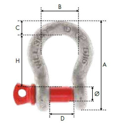Manille lyre galva IDMAT CMU 8500 kg_ref MLHR028-1