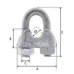 Serre-câble à étrier IDMAT Ø20mm zingué_ref SEG020-1
