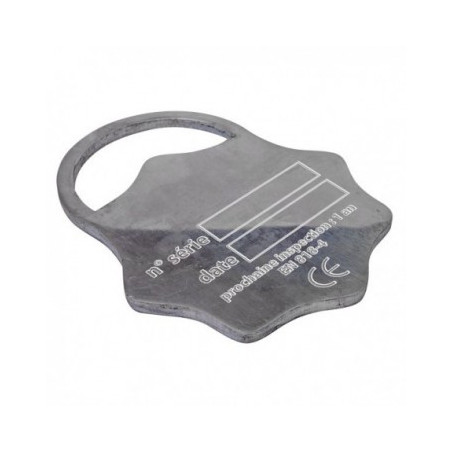 Plaque de marquage aluminium pour élingue chaîne 1 brin LEVAC_ref 4300-25