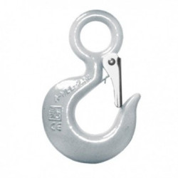 Crochet à œil acier carbone zingué avec linguet CMU 250kg Levac_ref 5135B