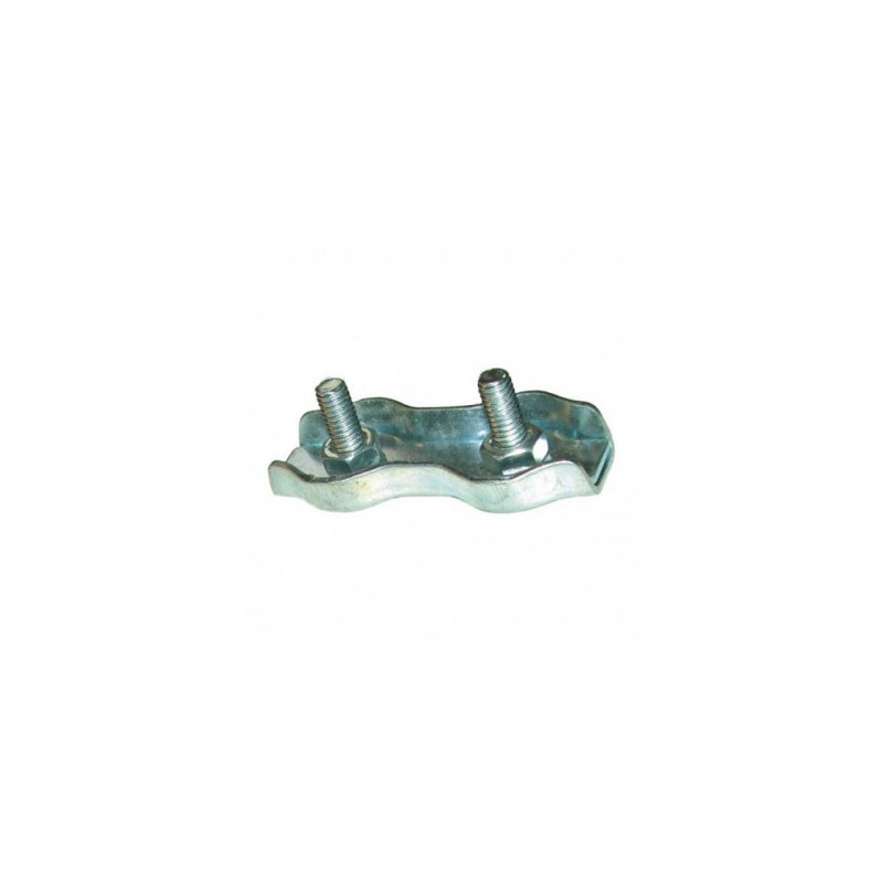 Serre-câble plat acier zingué Ø4 mm 2 boulons Levac_ref 5280C
