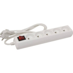 Bloc multiprises 5 prises 230V avec interrupteur lumineux SODELEC câble 1 m_ref SOD03153