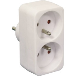 Bloc multiprises 2 prises 230V 2P+T 10/16A avec protection enfants SODELEC_ref SOD03243