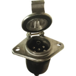 Socle femelle 7 plots type S 24V métallique avec connexion à vis SODELEC_ref SOD16040