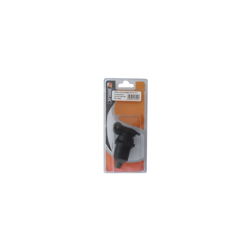 PRISE 3 PLOTS FEMELLE PLASTIQUE 4 POINTS DE FIXATION - BLISTER