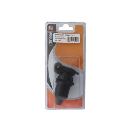 PRISE 3 PLOTS FEMELLE PLASTIQUE 4 POINTS DE FIXATION - BLISTER