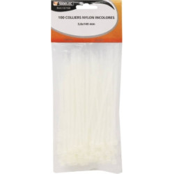 Lot de 100 colliers de serrage nylon incolores 3,6x140 mm SODELEC_ref SOD16788-1