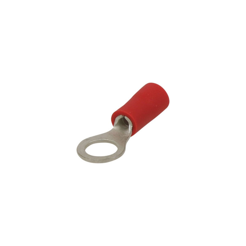 Lot de 10 cosses à œil isolées M5 rouges SODELEC pour câble électrique 0,5 à 1 mm²_ref SOD16800.10