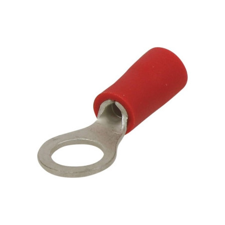 Lot de 10 cosses à œil isolées M5 rouges SODELEC pour câble électrique 0,5 à 1 mm²_ref SOD16800.10