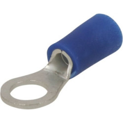 Lot de 10 cosses à œil isolées M5 bleues SODELEC pour câble électrique 1 à 2,5 mm²_ref SOD16804.10