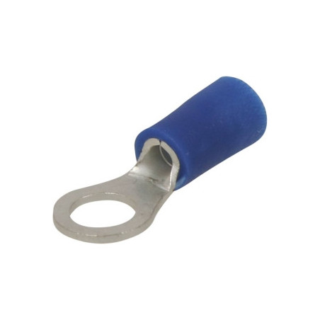 Lot de 10 cosses à œil isolées M5 bleues SODELEC pour câble électrique 1 à 2,5 mm²_ref SOD16804.10