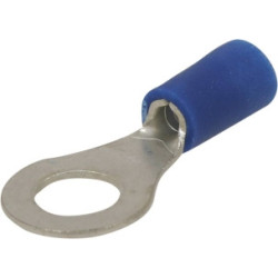 Lot de 10 cosses à œil isolées M6 bleues SODELEC pour câble électrique 1 à 2,5 mm²_ref SOD16806.10