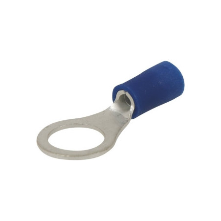 Lot de 10 cosses à œil isolées M8 bleues SODELEC pour câble électrique 1 à 2,5 mm²_ref SOD16808.10
