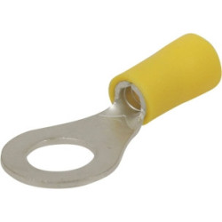 Lot de 10 cosses à œil isolées M8 jaunes SODELEC pour câble électrique 4 à 6 mm²_ref SOD16812.10
