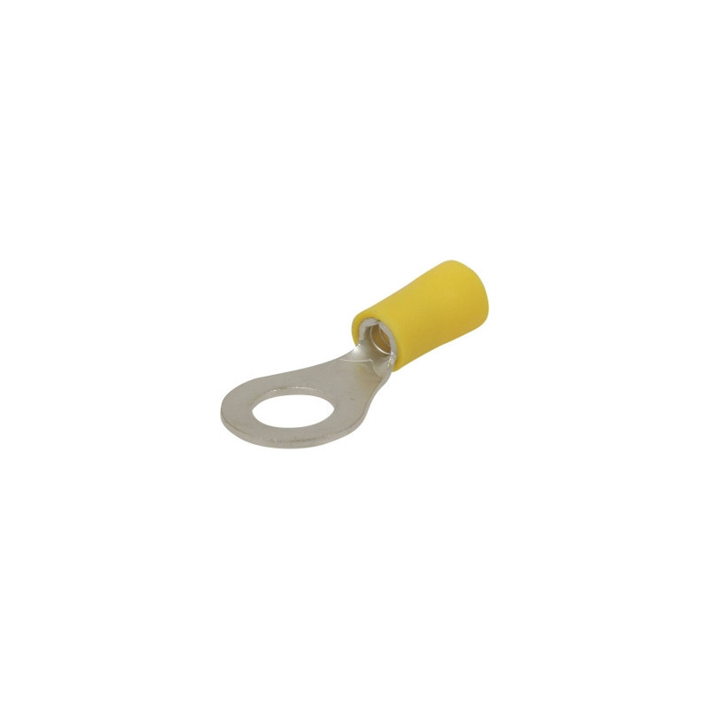 Lot de 10 cosses à œil isolées M8 jaunes SODELEC pour câble électrique 4 à 6 mm²_ref SOD16812.10