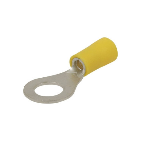 Lot de 10 cosses à œil isolées M8 jaunes SODELEC pour câble électrique 4 à 6 mm²_ref SOD16812.10