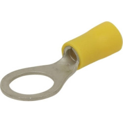 Lot de 10 cosses à œil isolées M10 jaunes SODELEC pour câble électrique 4 à 6 mm²_ref SOD16814.10