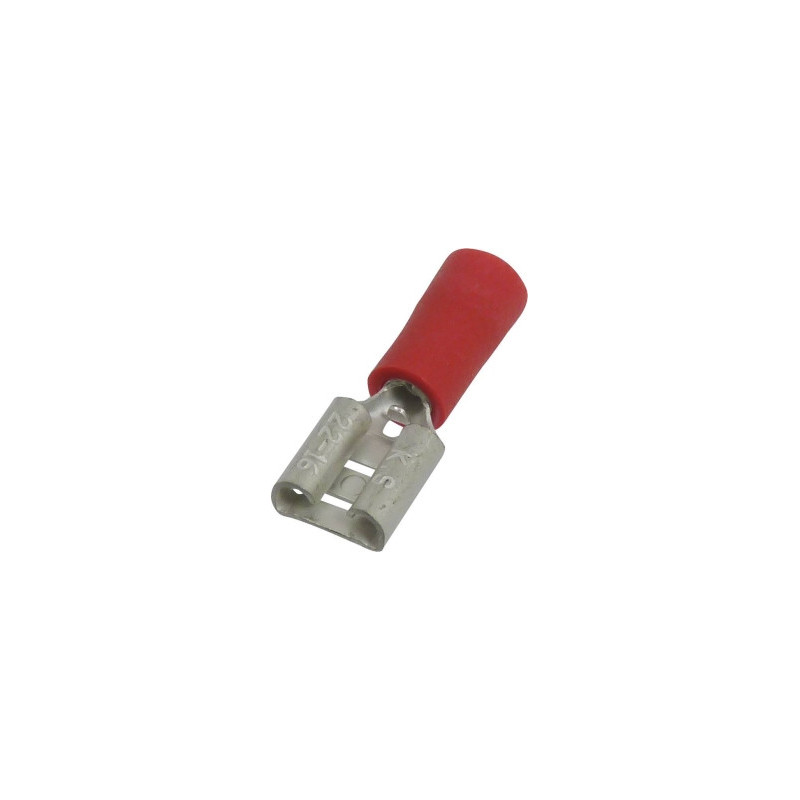 Lot de 10 cosses plates femelles isolées rouges 6,3 x 0,8 mm SODELEC pour câble électrique 0,5 à 1,5 mm²_ref SOD16818.10