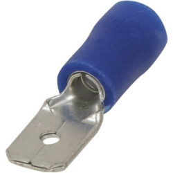 Lot de 10 cosses plates mâles isolées bleues 6,3 x 0,8 mm SODELEC pour câble électrique 1 à 2,5 mm²_ref SOD16828.10