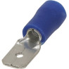 Lot de 10 cosses plates mâles isolées bleues 6,3 x 0,8 mm SODELEC pour câble électrique 1 à 2,5 mm²_ref SOD16828.10