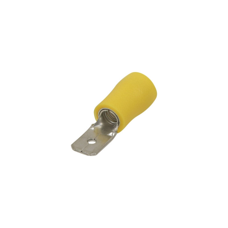 Lot de 10 cosses plates mâles isolées jaunes 6,3 x 0,8 mm SODELEC pour câble électrique 2,5 à 6 mm²_ref SOD16830.10