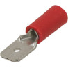 Lot de 10 cosses plates mâles isolées rouges 6,3 x 0,8 mm SODELEC pour câble électrique 0,25 à 1 mm²_ref SOD16826.10