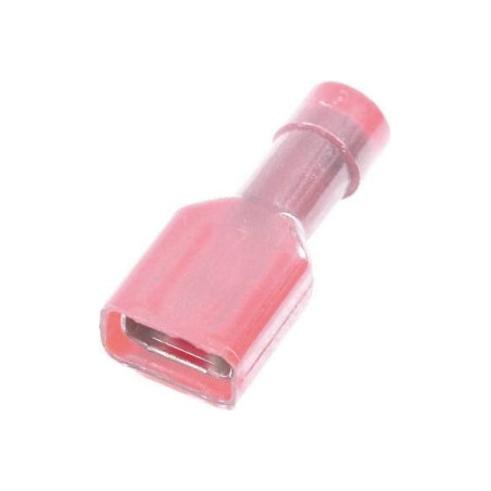 10 COSSES PLATES FEMELLES ISOLÉES ROUGE 6,3X0,8MM