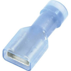 Lot de 10 cosses plates femelles isolées bleues 6,3 x 0,8 mm SODELEC pour câble électrique 1 à 2,5 mm²_ref SOD16834.10