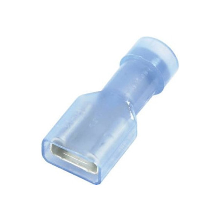 Lot de 10 cosses plates femelles isolées bleues 6,3 x 0,8 mm SODELEC pour câble électrique 1 à 2,5 mm²_ref SOD16834.10