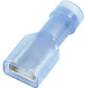 Lot de 10 cosses plates femelles isolées bleues 6,3 x 0,8 mm SODELEC pour câble électrique 1 à 2,5 mm²_ref SOD16834.10