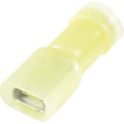 Lot de 10 cosses plates femelles isolées jaunes 6,3 x 0,8 mm SODELEC pour câble électrique 2,5 à 6 mm²_ref SOD16836.10