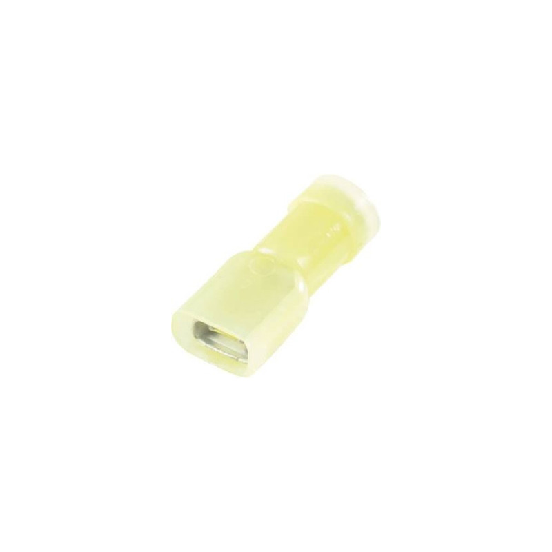Lot de 10 cosses plates femelles isolées jaunes 6,3 x 0,8 mm SODELEC pour câble électrique 2,5 à 6 mm²_ref SOD16836.10