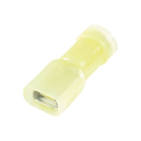 10 COSSES PLATES FEMELLES ISOLÉES JAUNE 6,3X0,8MM