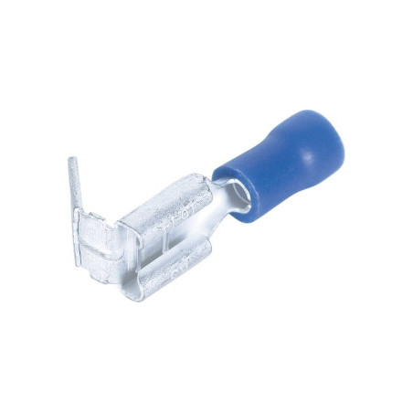 10 COSSES PLATES DOUBLES (MÂLE ET FEMELLE) ISOLÉES BLEUE 6,3X0,8MM