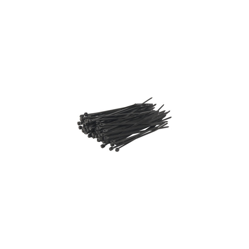 Lot de 100 colliers de serrage nylon noir 2,5x100 mm SODELEC_ref SOD16867