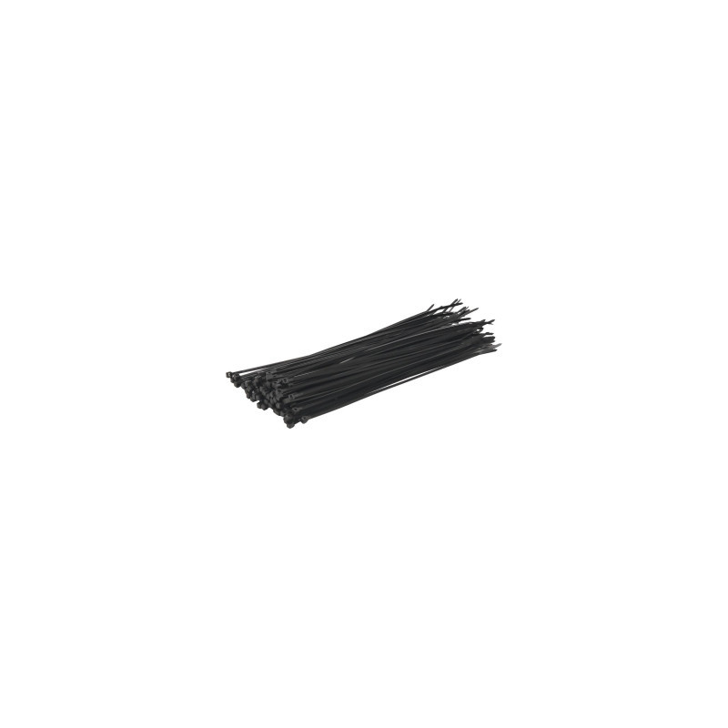 Lot de 100 colliers de serrage nylon noir 2,5x200 mm SODELEC_ref SOD16868
