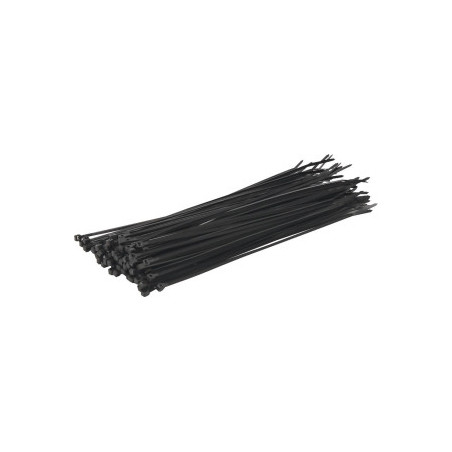 Lot de 100 colliers de serrage nylon noir 2,5x200 mm SODELEC_ref SOD16868