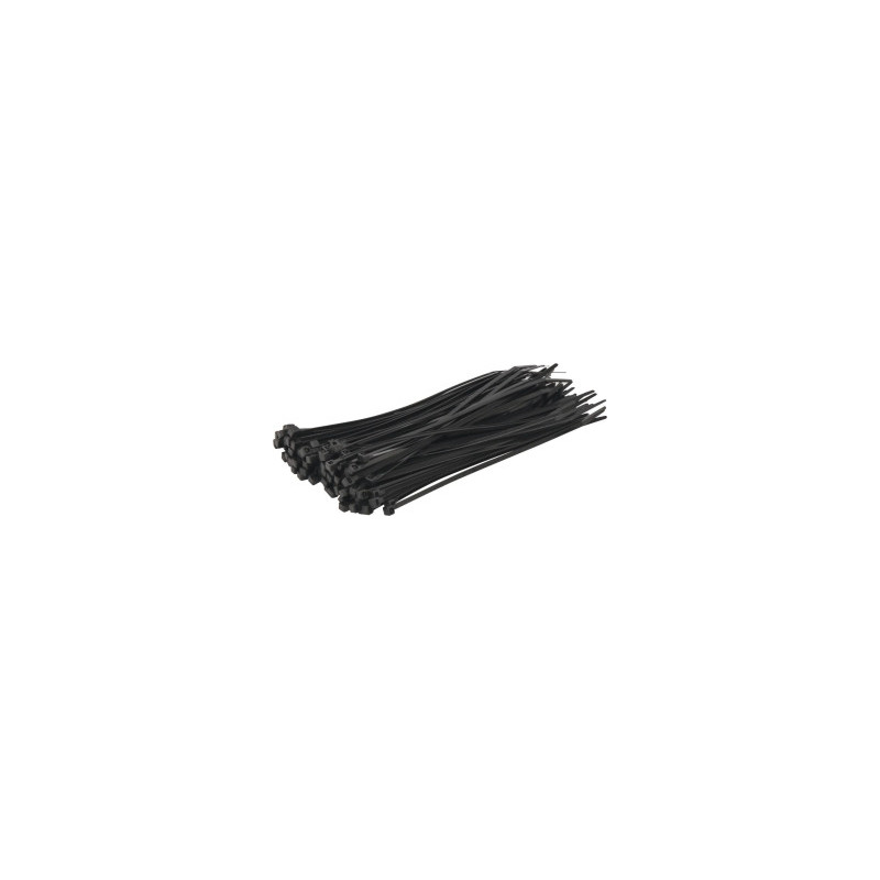 Lot de 100 colliers de serrage nylon noir 3,6x200 mm SODELEC_ref SOD16870