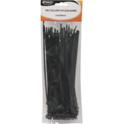 Lot de 100 colliers de serrage nylon noir 3,6x200 mm SODELEC_ref SOD16870-1