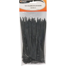 Lot de 100 colliers de serrage nylon noir 4,8x180 mm SODELEC_ref SOD16871-1