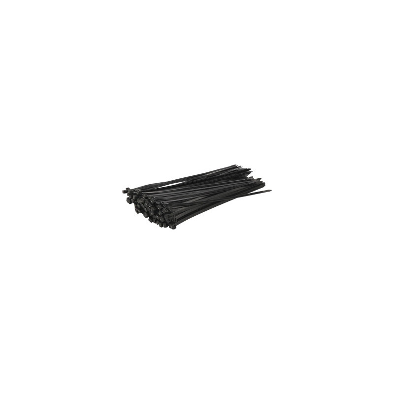 Lot de 100 colliers de serrage nylon noir 7,2x300 mm SODELEC_ref SOD16874