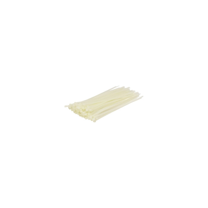 Lot de 100 colliers de serrage nylon incolores 3,6x200 mm SODELEC_ref SOD17181