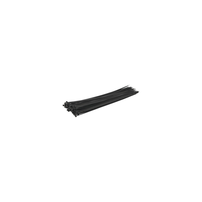 Lot de 100 colliers de serrage nylon noir 4,8x380 mm SODELEC_ref SOD17182