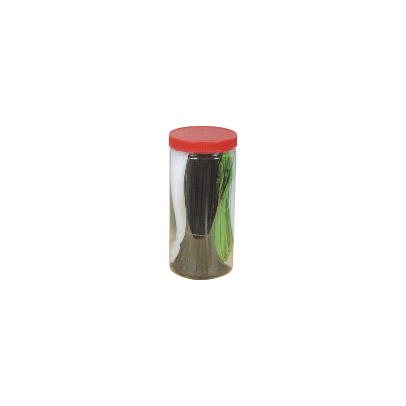 Assortiment de 450 colliers de serrage nylon en boîte PVC SODELEC_ref SOD17184
