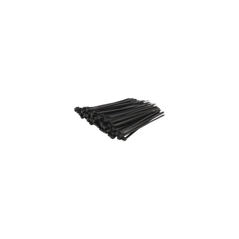 Lot de 100 colliers de serrage nylon noir 7,2x200 mm SODELEC_ref SOD17187
